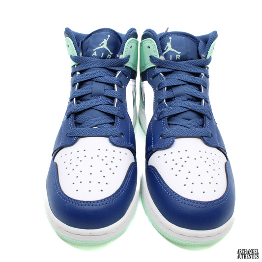 Nike Air Jordan 1 Mid GS Mystic azul marino menta espuma
