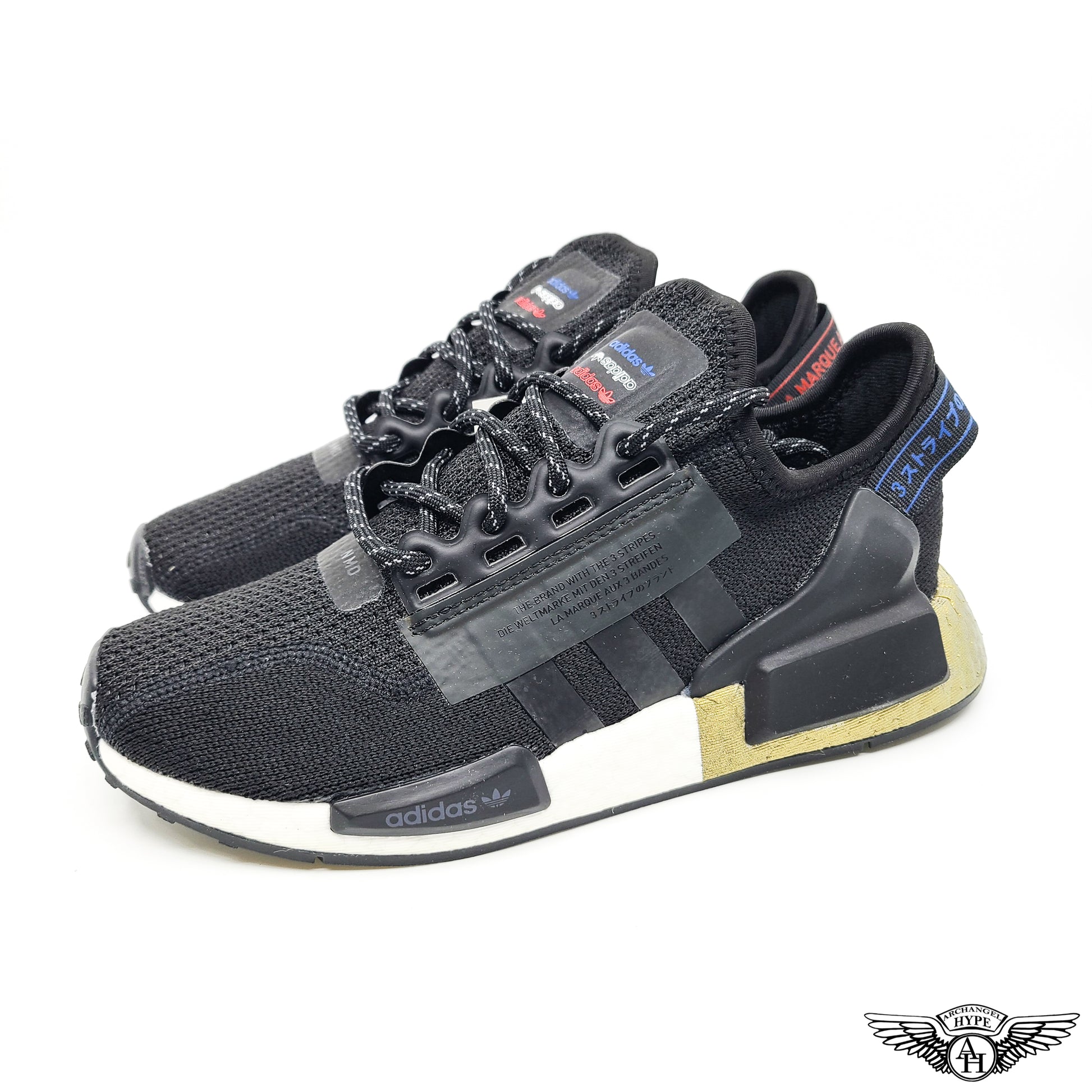 S1476 Adidas NMD V2 Core Black Gold Metallic (Youth) FW8048 (1).jpg