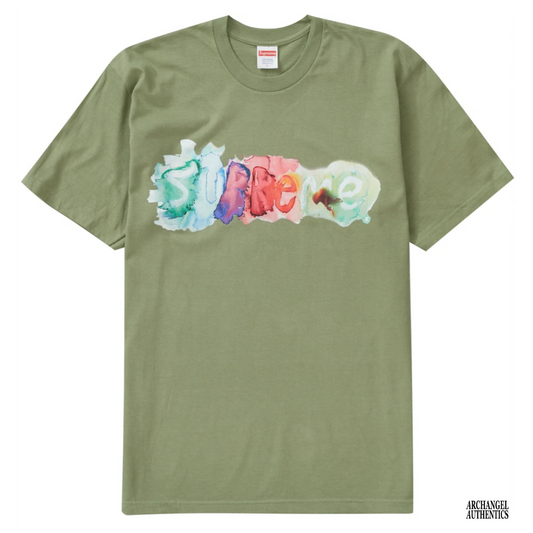 Camiseta Supreme Acuarela SS23 Oliva claro